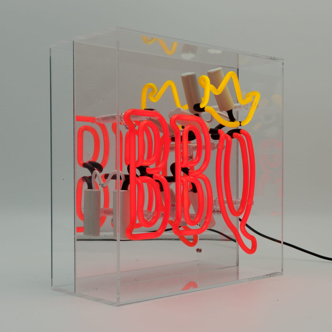 'BBQ King' Glass neon Sign
