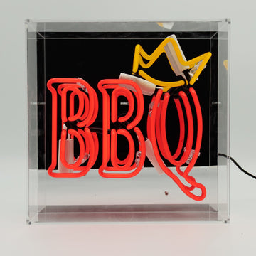 'BBQ King' Glass neon Sign
