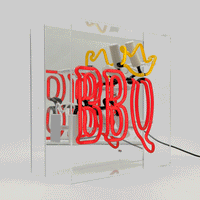 'BBQ King' Glass neon Sign