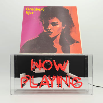 'Now Playing' Glass Neon Box Sign