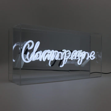 'Champagne' Glass Neon Sign - White