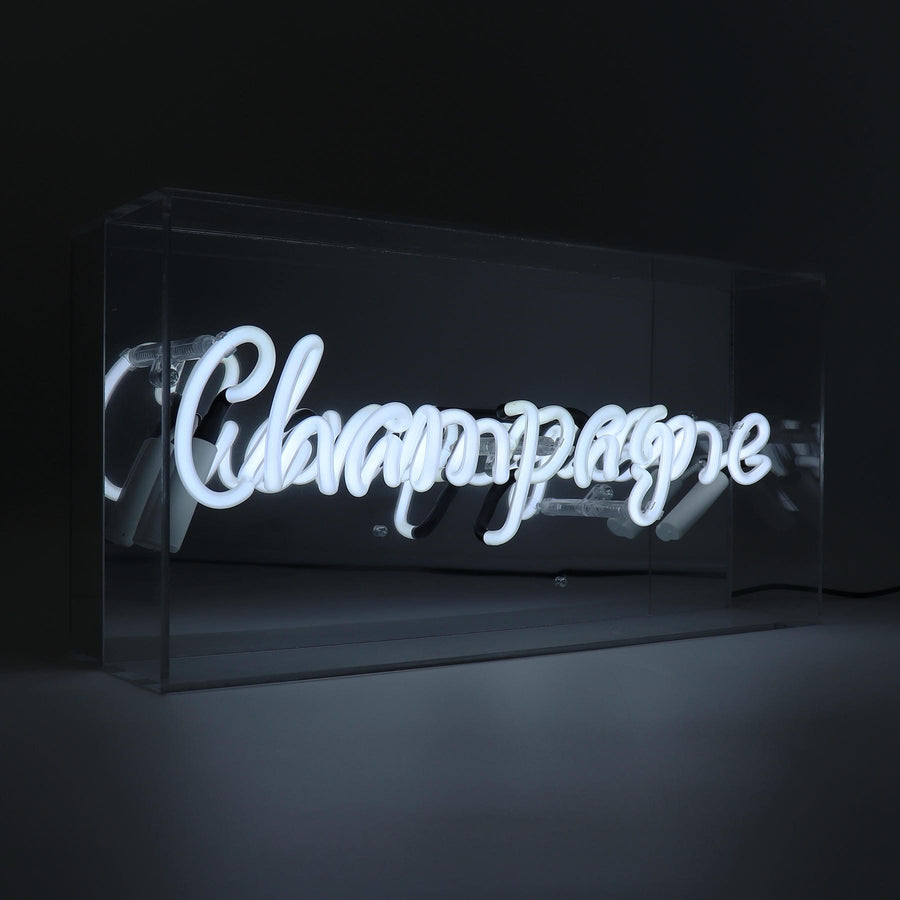 'Champagne' Glass Neon Sign - White