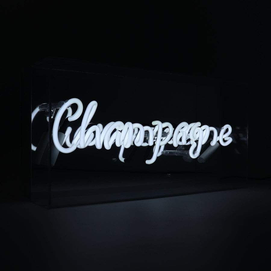 'Champagne' Glass Neon Sign - White