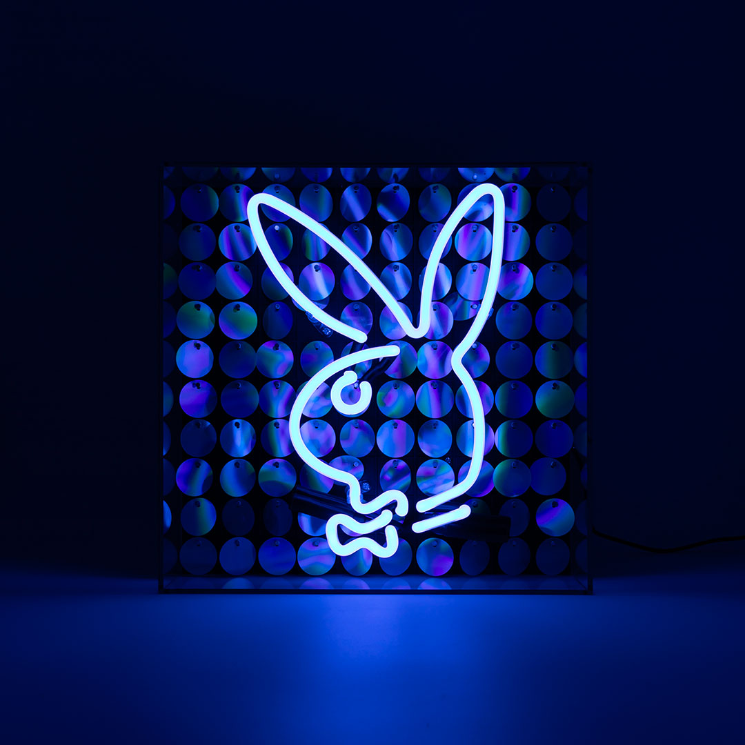 Playboy X Locomocean - Disco Bunny - Glass Neon Box Sign