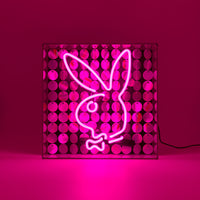 Playboy X Locomocean - Disco Bunny - Glass Neon Box Sign (Pre-Order)