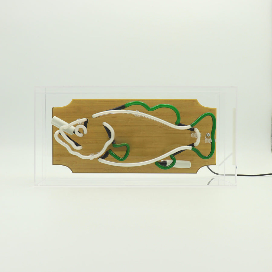 'Trophy Fish' Glass Neon Sign