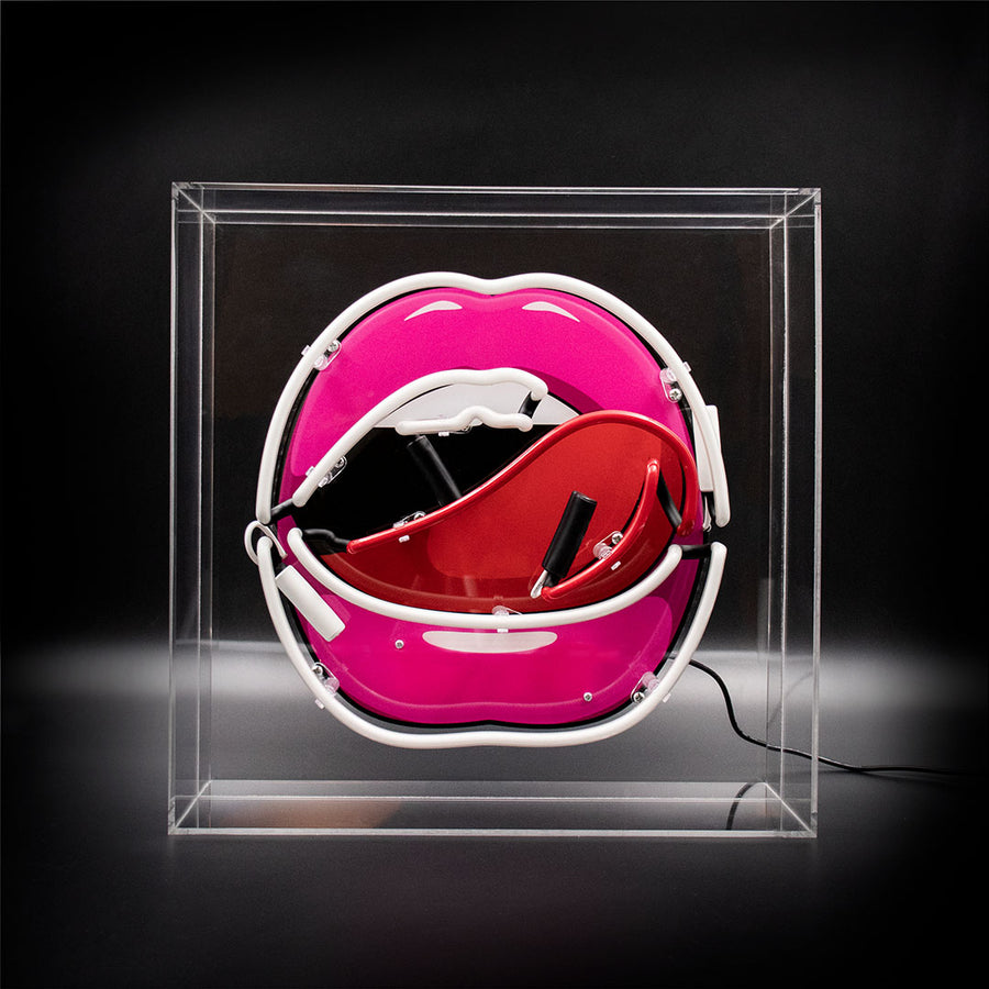 'Mouth' Acrylic Box Neon Light with Graphic