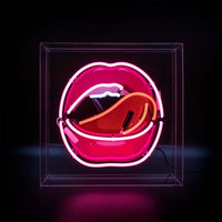 'Mouth' Acrylic Box Neon Light with Graphic