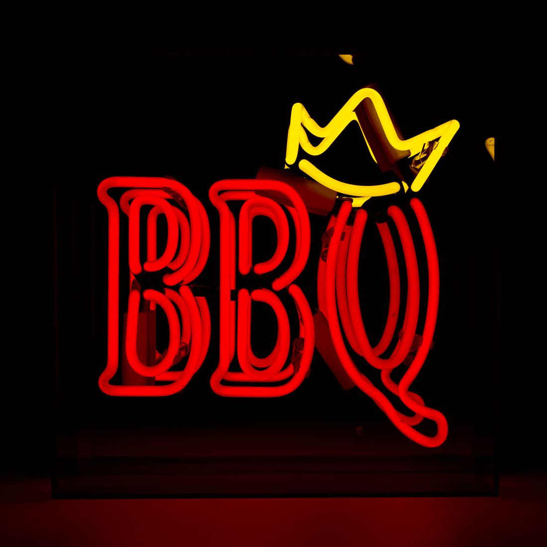 'BBQ King' Glass neon Sign
