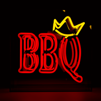 'BBQ King' Glass neon Sign