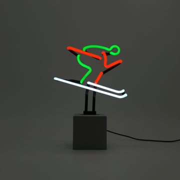 Neon 'Skiing Sign - Red, Green & White