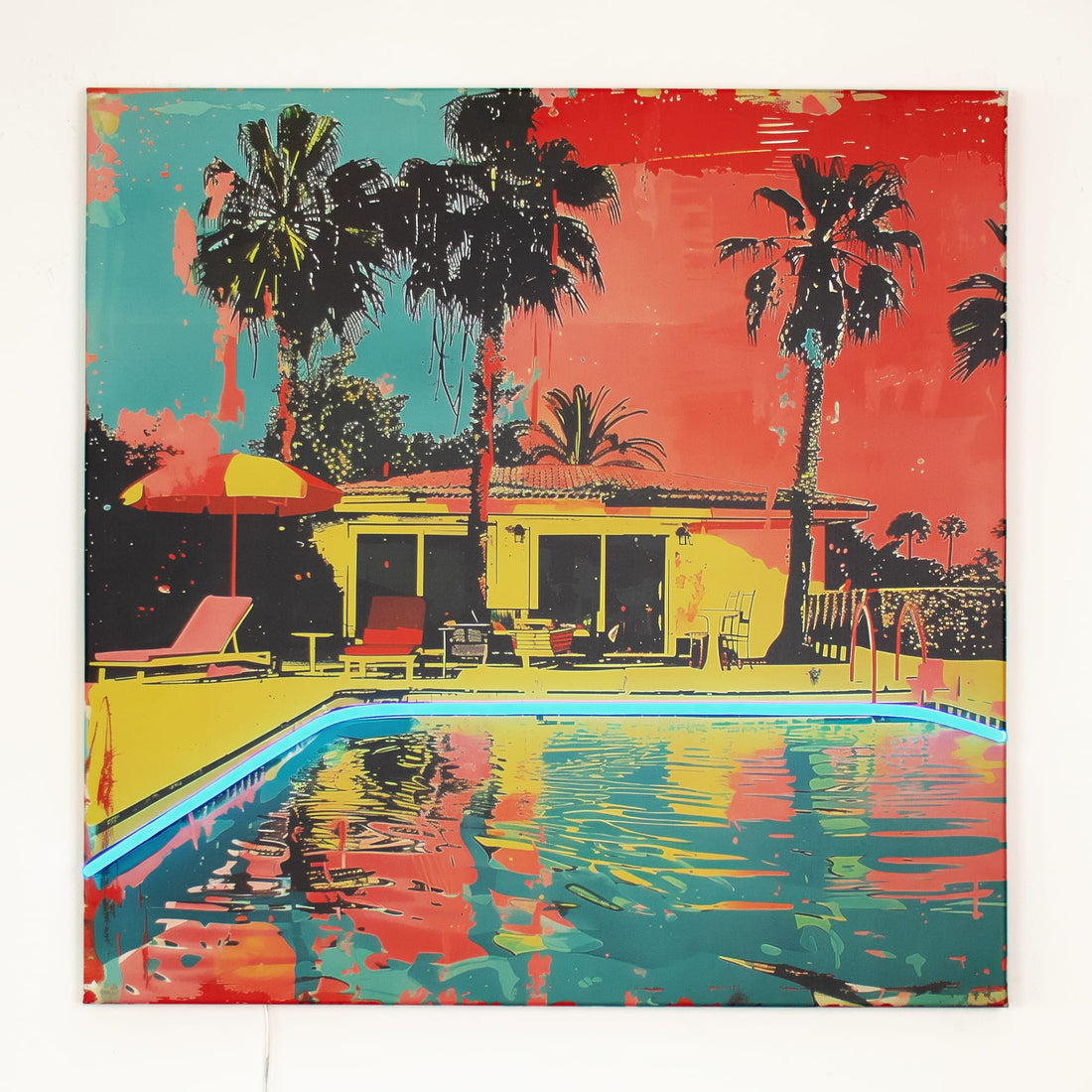 Miami Pool - Wall Painting (LED Neon)