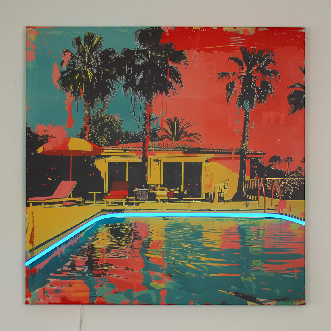 Miami Pool - Wall Painting (LED Neon)