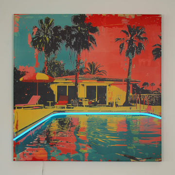 Miami Pool - Wall Painting (LED Neon)