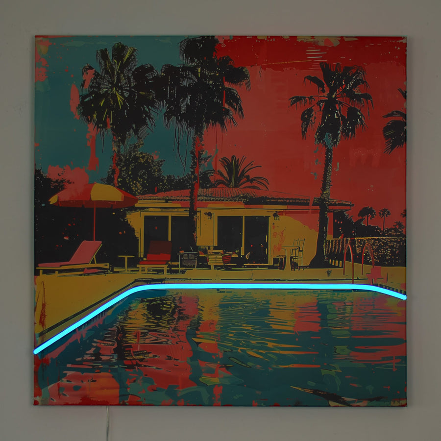 Miami Pool - Wall Painting (LED Neon)