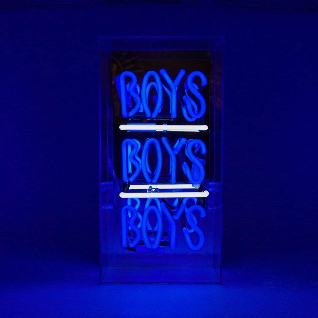 'Boys Boys Boys' Acrylic Box Neon Light