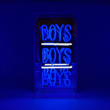 'Boys Boys Boys' Acrylic Box Neon Light