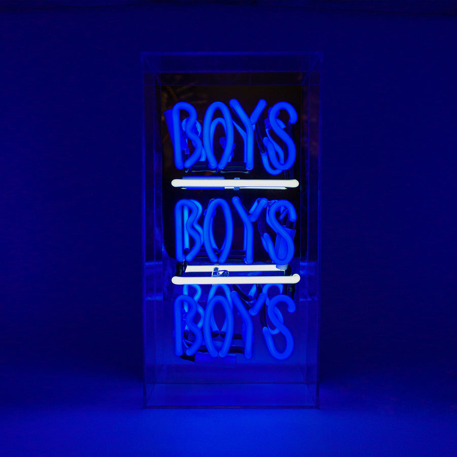 'Boys Boys Boys' Acrylic Box Neon Light