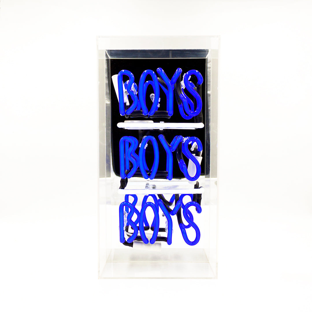 'Boys Boys Boys' Acrylic Box Neon Light