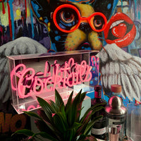 Pink 'Cocktails' Acrylic Box Neon Light