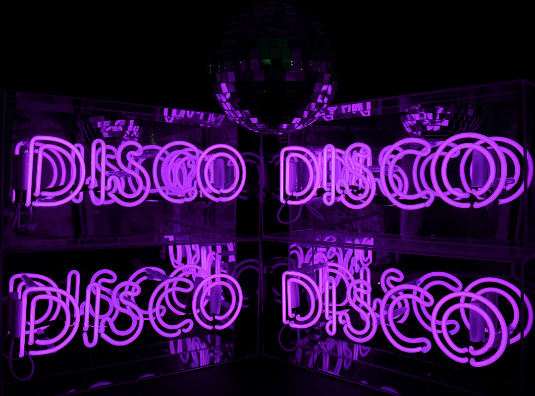 'Disco' Glass Neon Sign - Purple