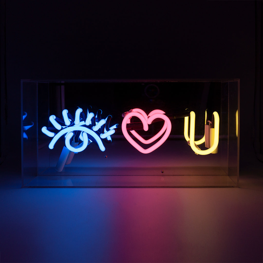 'Eye Love You' Acrylic Box Neon Light