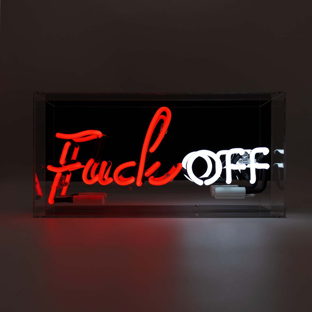 'Fuck Off' Acrylic Box Neon Light