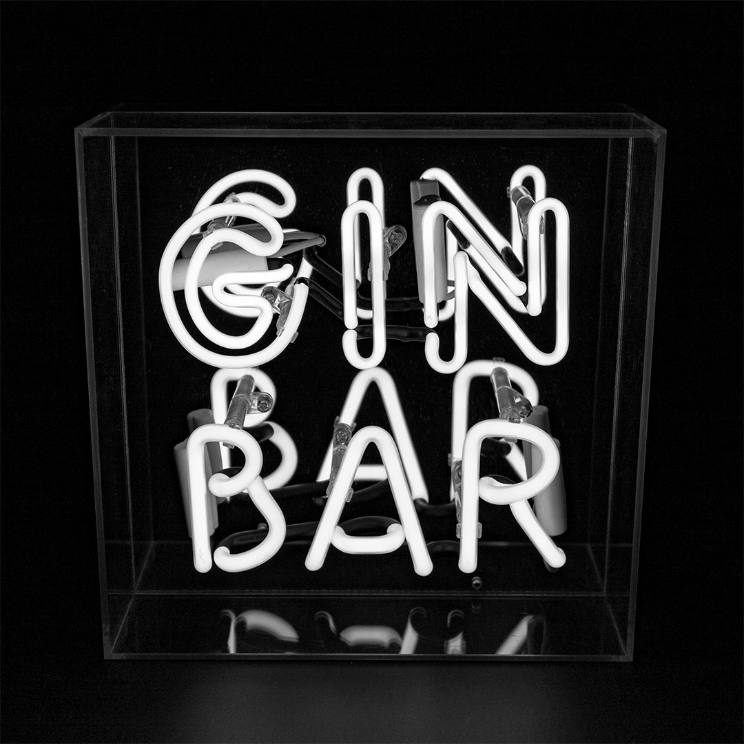 'Gin Bar' Acrylic Box Neon Light