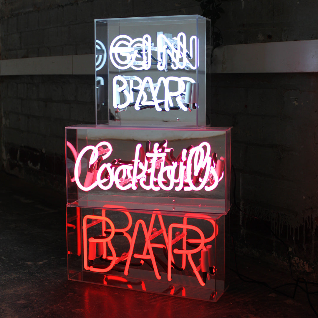 'Gin Bar' Acrylic Box Neon Light