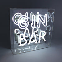 'Gin Bar' Acrylic Box Neon Light