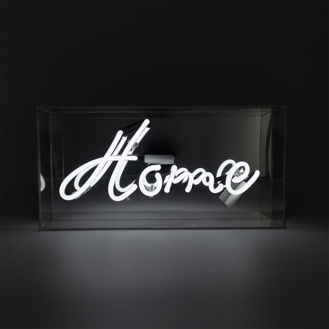 'Home' Glass Neon Sign