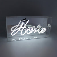 'Home' Glass Neon Sign