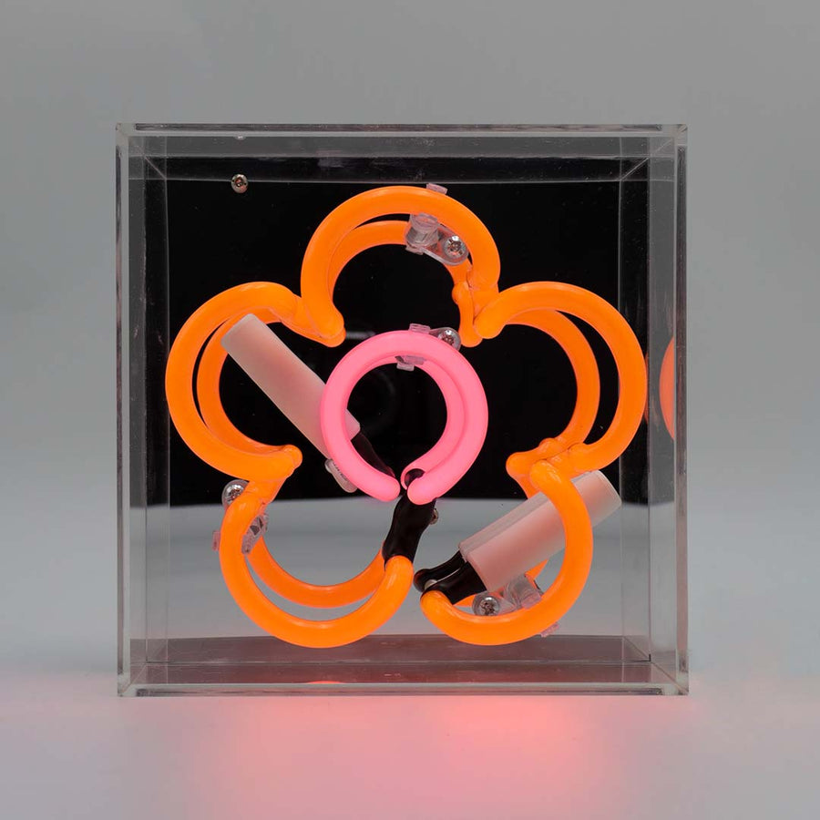 Daisy' Mini Glass Neon Sign Orange