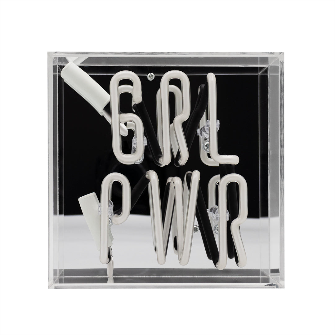 'Girl Power' Mini Acrylic Box Neon Light