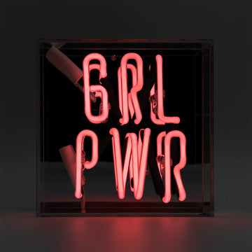 'Girl Power' Mini Acrylic Box Neon Light