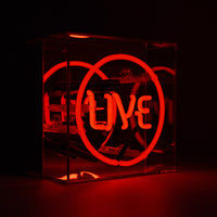 'Live' Mini Glass Neon Sign