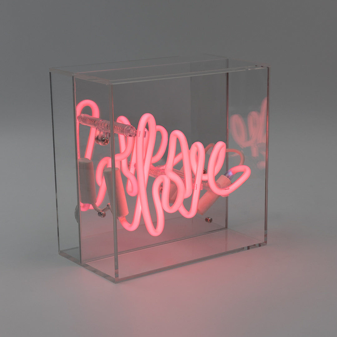 'Love' Mini Acrylic Box Neon Light