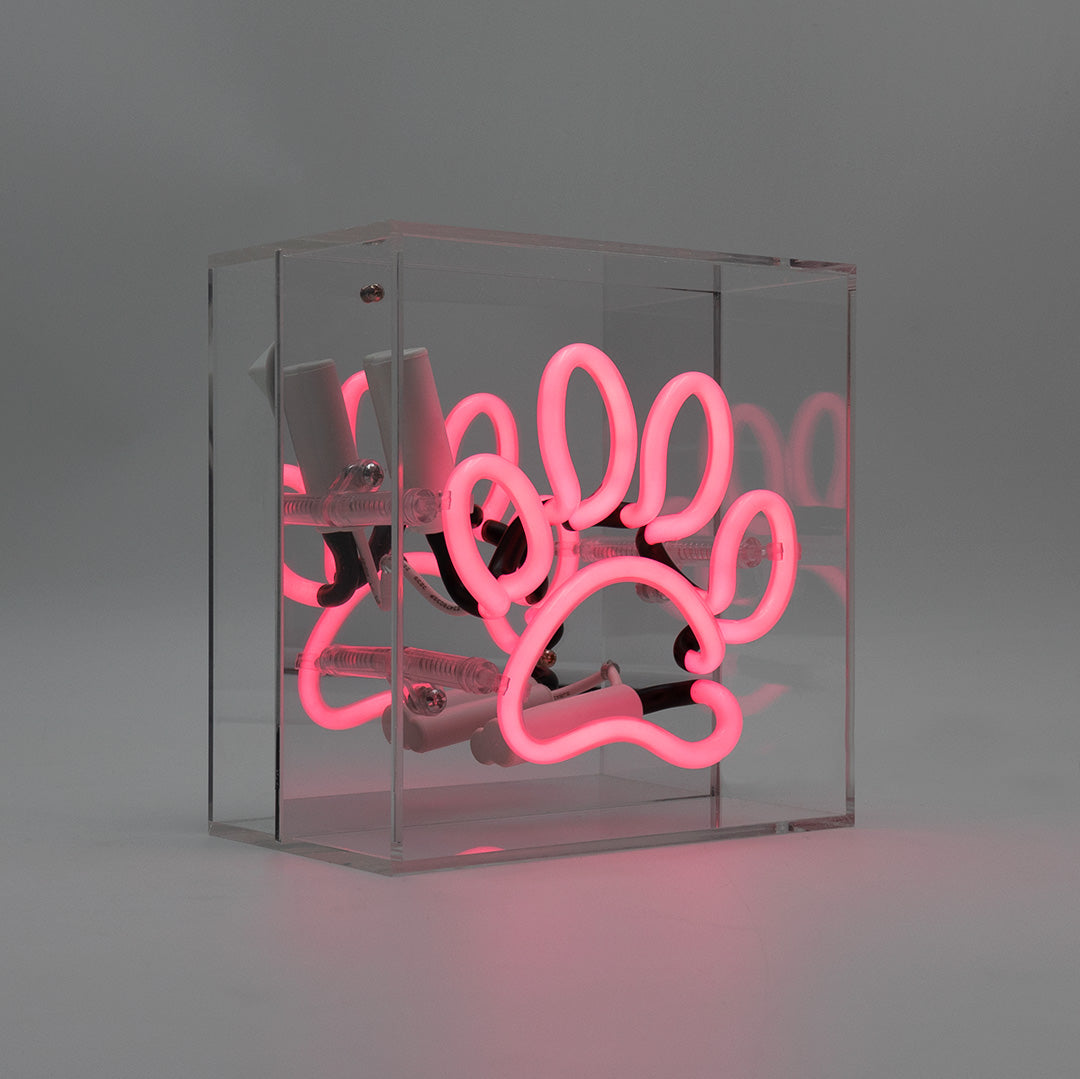 'Paw' Mini Glass Neon Sign