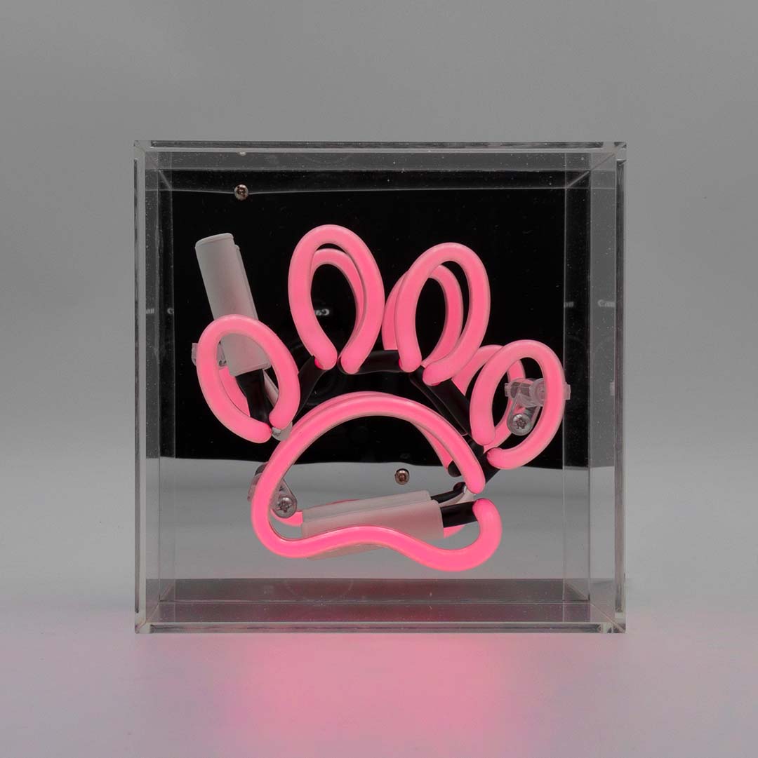 'Paw' Mini Glass Neon Sign