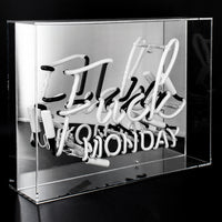 Blue 'Fuck Monday' Large Acrylic Box Neon Light