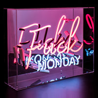 Pink 'Fuck Monday' Large Glass Neon Sign