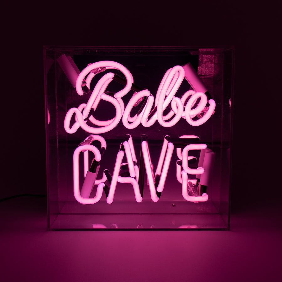 'Babe Cave' Acrylic Box Neon Light