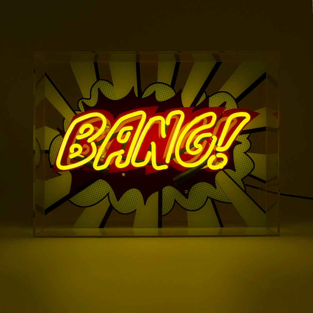 'Bang!' Large Glass Neon Sign