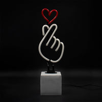 Neon 'Finger Heart' Sign