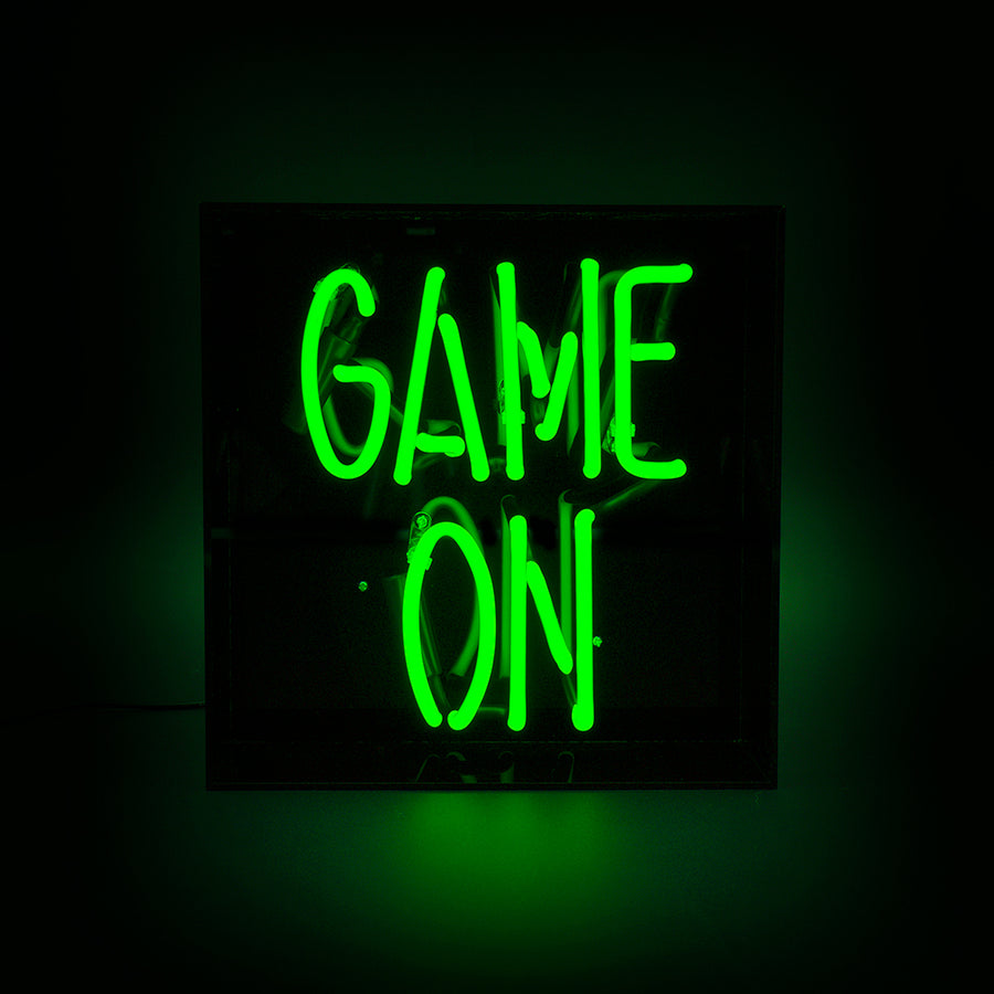 'Game On' Acrylic Box Neon Light