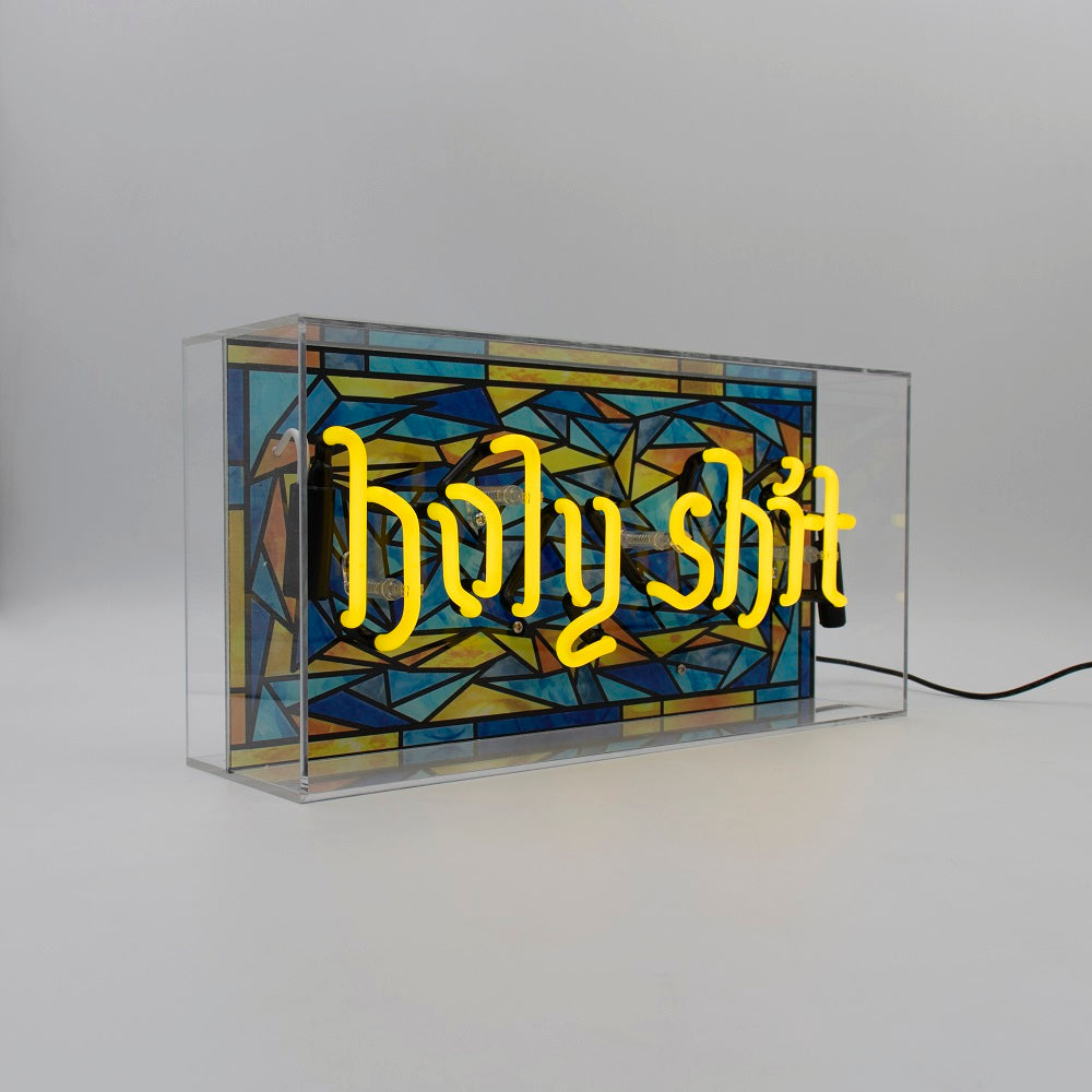 'Holy Shit' Glass Neon Sign