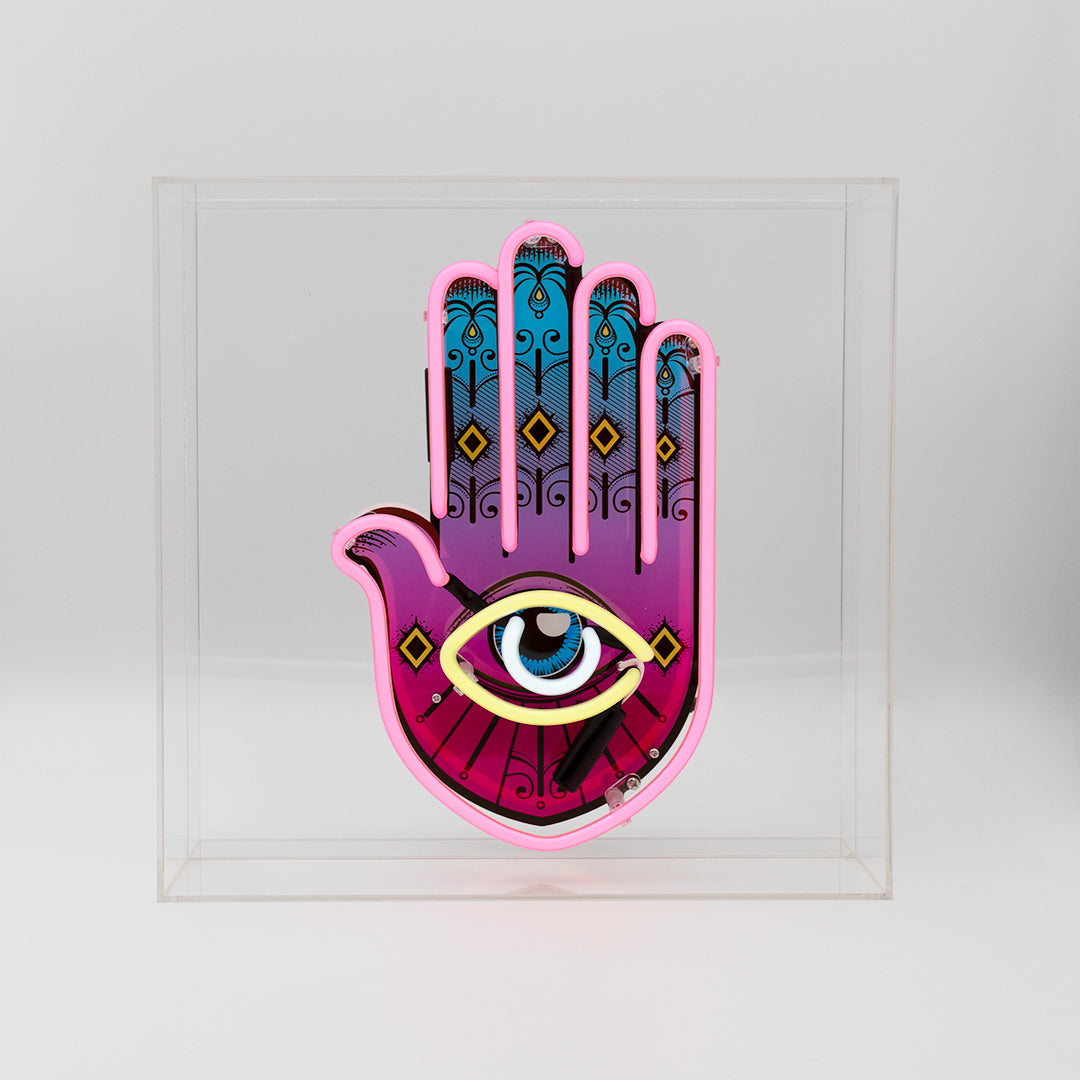 'All Seeing Eye' Large Acrylic Box Neon Light with Graphic