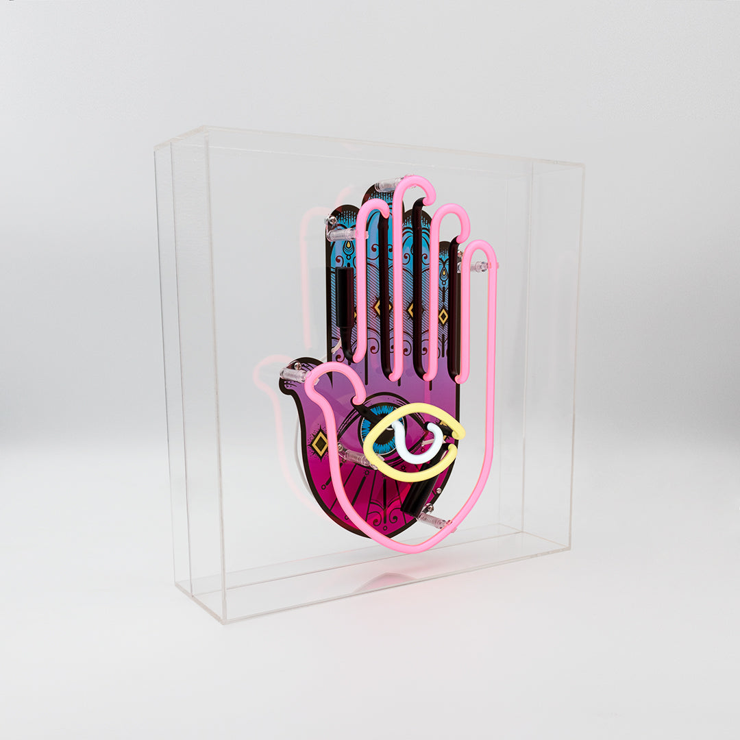 'All Seeing Eye' Large Acrylic Box Neon Light with Graphic