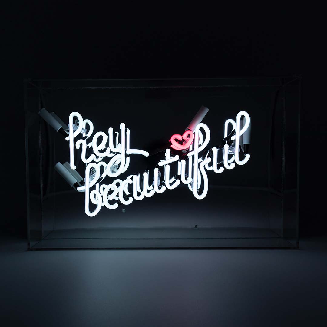 Hey Beautiful Large Acrylic Box Neon Light Locomocean Usa 3146