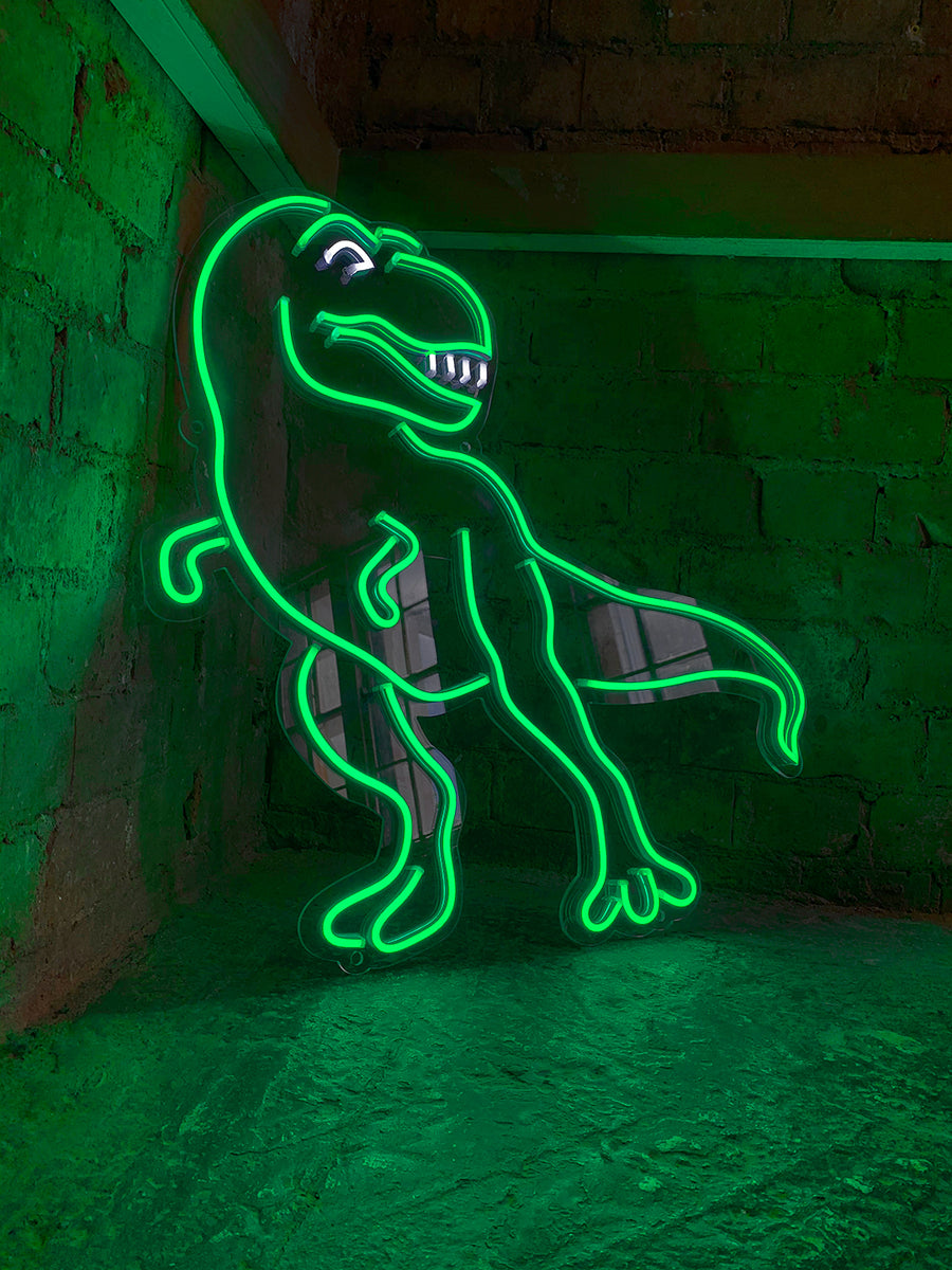 'Dinosaur' Green Neon LED Wall Mounted Sign
